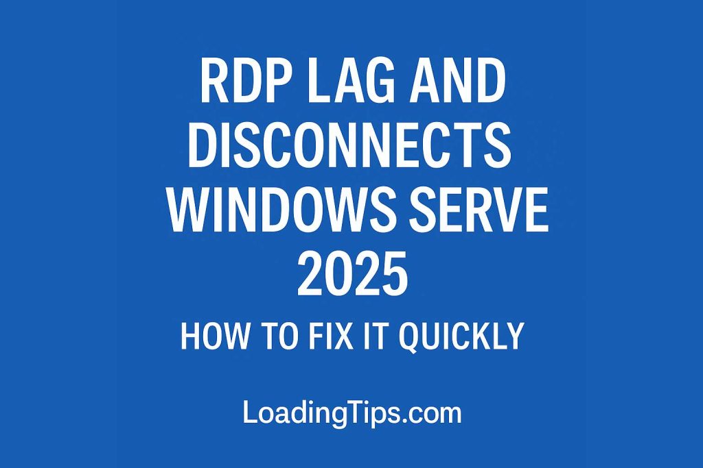 Fixing RDP lag and disconnects Windows Server 2025