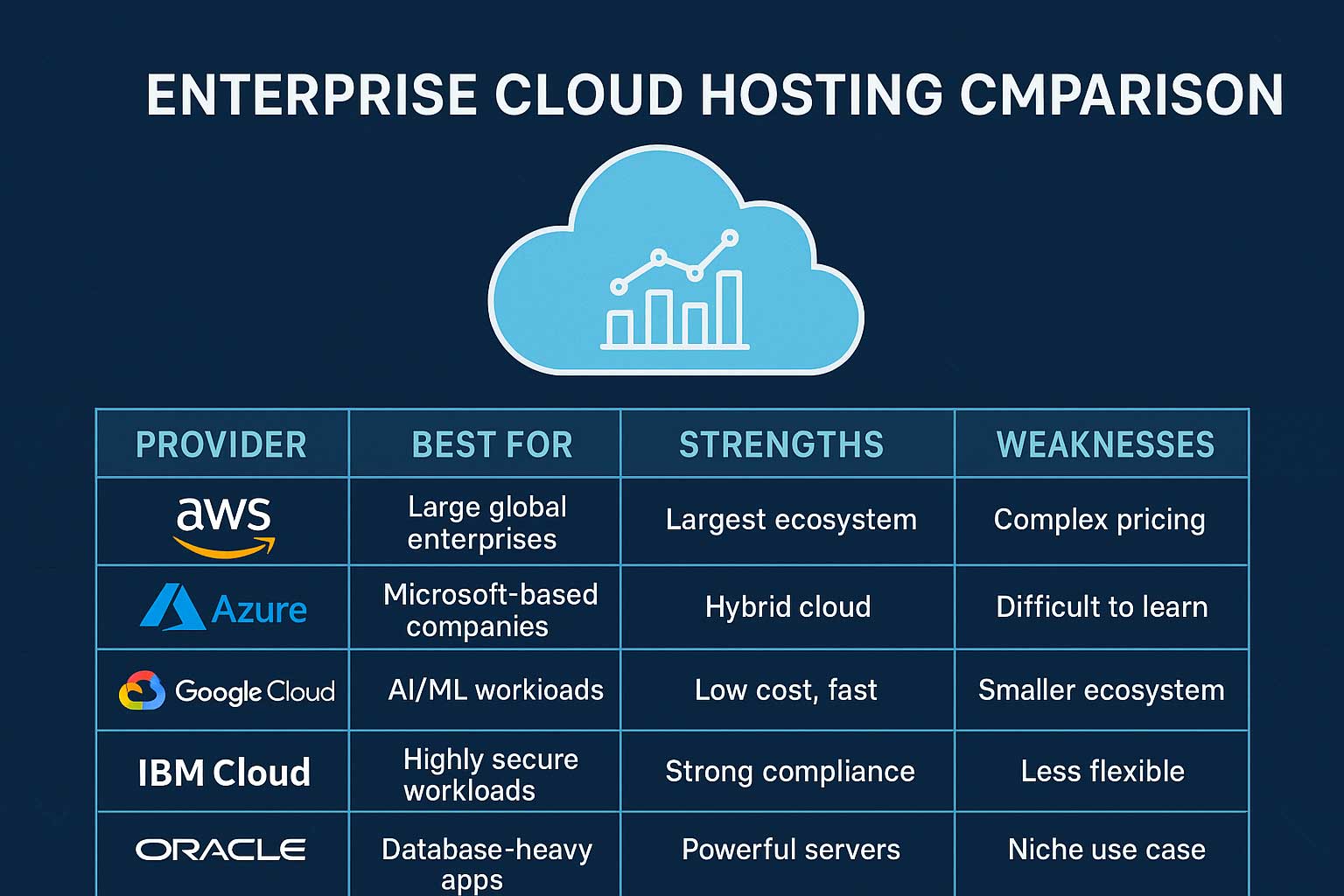 enterprise cloud hosting comparation 